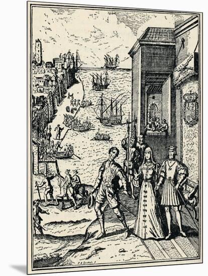 Columbus with Ferdinand and Isabella, (3rd August 149), 1912-null-Mounted Giclee Print