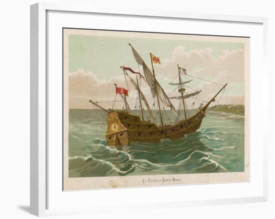 Columbuss Caravel Formerly the Marigalante-null-Framed Art Print