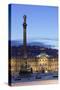 Column at Schlossplatz Square and Neues Schloss Castle-Markus Lange-Stretched Canvas