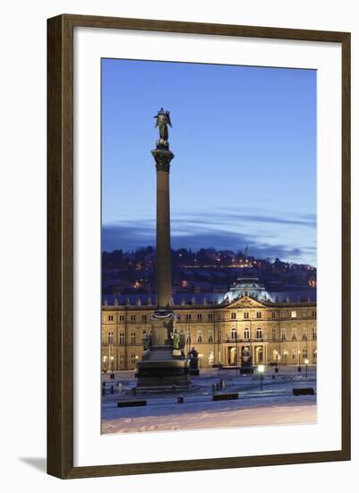 Column at Schlossplatz Square and Neues Schloss Castle-Markus Lange-Framed Photographic Print