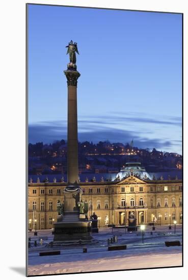 Column at Schlossplatz Square and Neues Schloss Castle-Markus Lange-Mounted Photographic Print