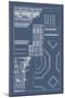 Column & Cornice Blueprint IV-Vision Studio-Mounted Art Print