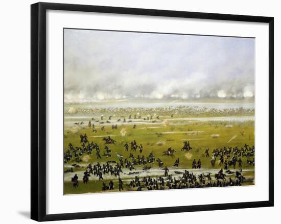 Column of Argentine Forces Led by General Emilio Mitre, Launching Attack in Curupayty-Candido Lopez-Framed Giclee Print