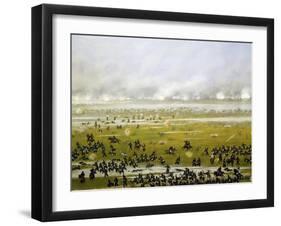 Column of Argentine Forces Led by General Emilio Mitre, Launching Attack in Curupayty-Candido Lopez-Framed Giclee Print