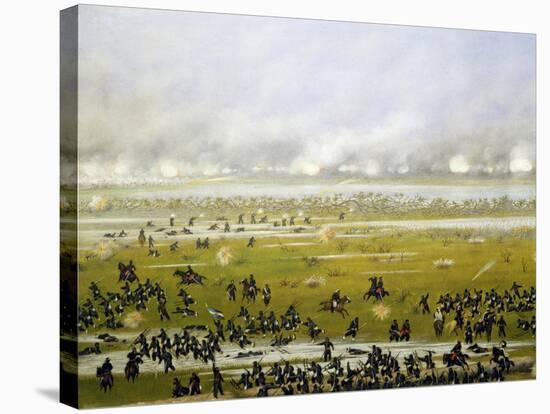 Column of Argentine Forces Led by General Emilio Mitre, Launching Attack in Curupayty-Candido Lopez-Stretched Canvas