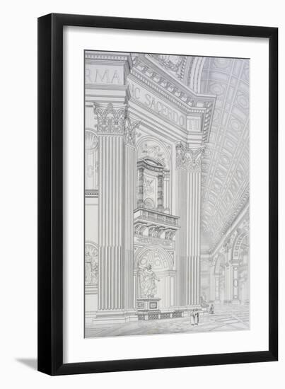 Column of Main Cupola of St. Peter's Basilica at Vatican-Paul Marie Letarouilly-Framed Giclee Print