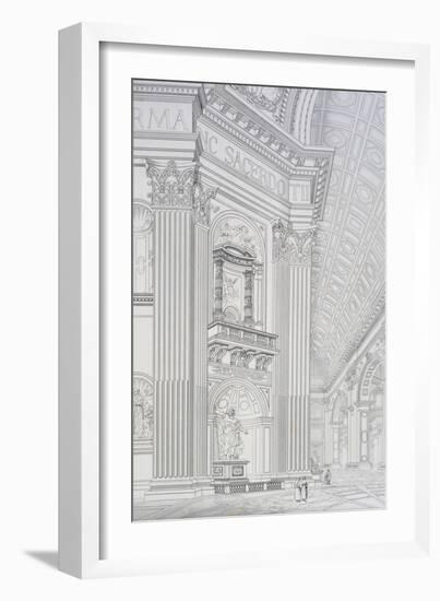 Column of Main Cupola of St. Peter's Basilica at Vatican-Paul Marie Letarouilly-Framed Giclee Print