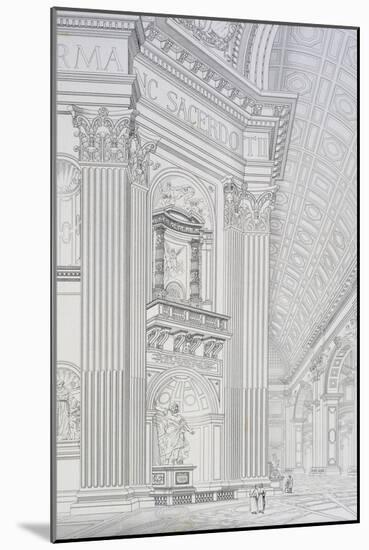 Column of Main Cupola of St. Peter's Basilica at Vatican-Paul Marie Letarouilly-Mounted Giclee Print