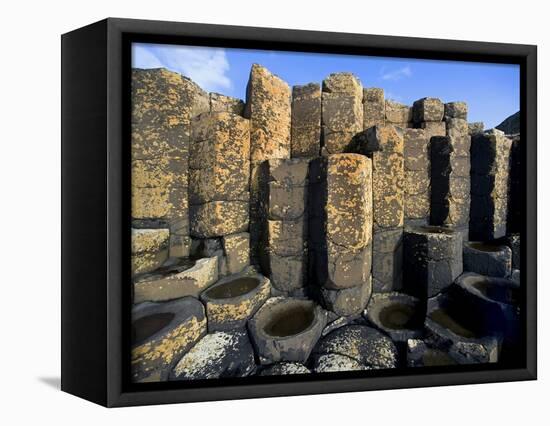 Columnar basalt at Giant's Causeway-Layne Kennedy-Framed Stretched Canvas