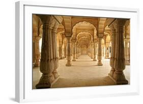 Columned Hall of Amber Fort. Jaipur, India-Igor Plotnikov-Framed Photographic Print