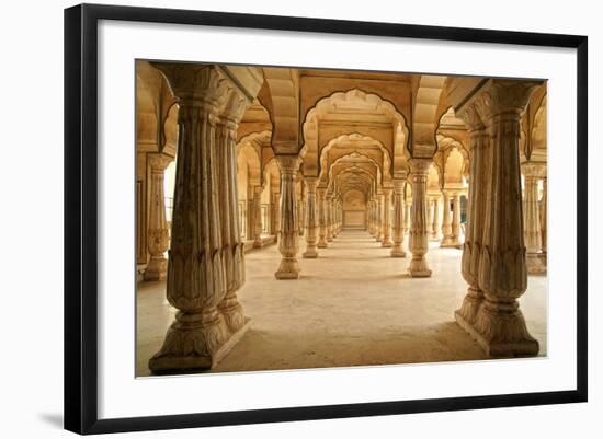 Columned Hall of Amber Fort. Jaipur, India-Igor Plotnikov-Framed Photographic Print