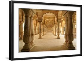 Columned Hall of Amber Fort. Jaipur, India-Igor Plotnikov-Framed Photographic Print