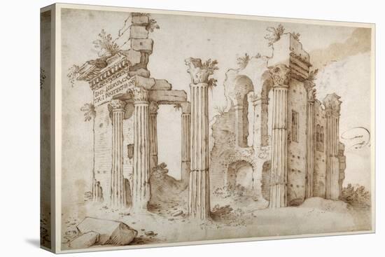 Columniated Ruins of the Temple of Minerva-Sebastian Vrancx-Stretched Canvas