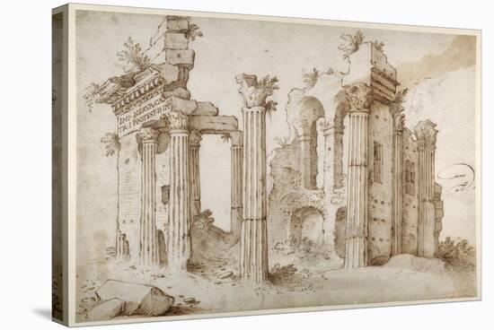 Columniated Ruins of the Temple of Minerva-Sebastian Vrancx-Stretched Canvas
