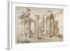 Columniated Ruins of the Temple of Minerva-Sebastian Vrancx-Framed Giclee Print