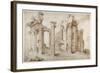 Columniated Ruins of the Temple of Minerva-Sebastian Vrancx-Framed Giclee Print