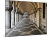 Columns and Archways Along Patterned Passageway at the Doge's Palace, Venice, Italy-Dennis Flaherty-Mounted Photographic Print