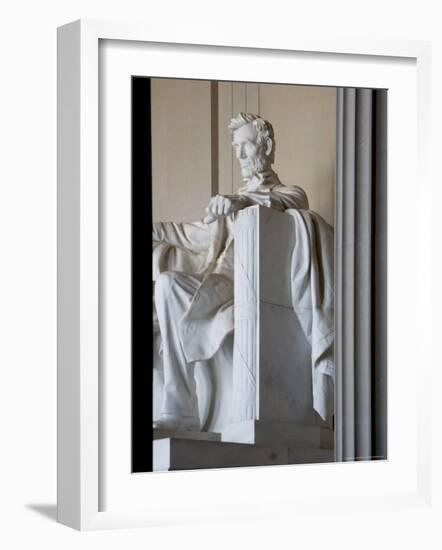 Columns and Statue of Lincoln at Lincoln Memorial, Washington DC, USA-Scott T. Smith-Framed Photographic Print