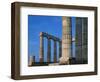 Columns at the Temple of Poseidon in Greece-Paul Souders-Framed Photographic Print