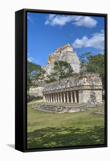 Columns Building in Foreground with Pyramid of the Magician Beyond-Richard Maschmeyer-Framed Stretched Canvas