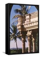 Columns Crowned by Achaemenian Bull Capitals Decorating the Entrance to the Zoroastrian College-null-Framed Stretched Canvas