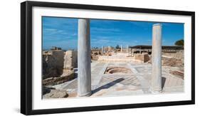 Columns in archaeological site in ancient port city of Caesarea, Israel-null-Framed Photographic Print