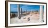 Columns in archaeological site in ancient port city of Caesarea, Israel-null-Framed Photographic Print