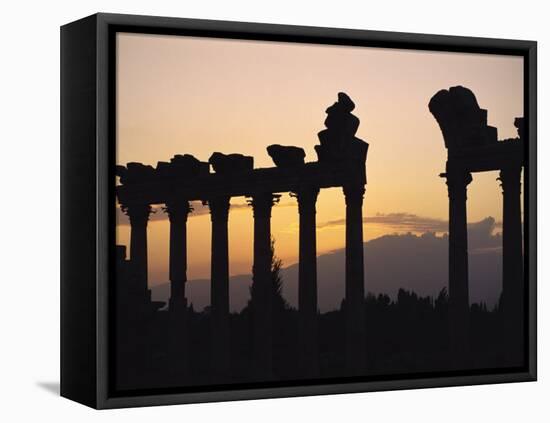 Columns in Public Building, Probably the Court of Justice, Baalbek, Lebanon, Middle East-Fred Friberg-Framed Stretched Canvas