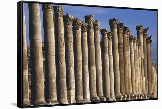 Columns of Cardo Maximus St. Jerash, Jordan-Claudia Adams-Framed Stretched Canvas