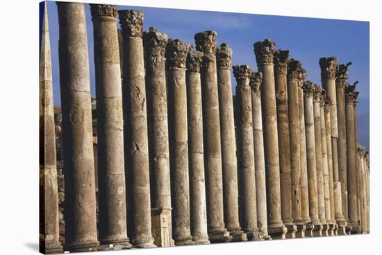 Columns of Cardo Maximus St. Jerash, Jordan-Claudia Adams-Stretched Canvas