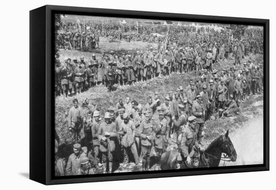 Columns of German Prisoners, Somme, France, 1918-null-Framed Stretched Canvas