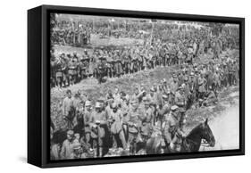 Columns of German Prisoners, Somme, France, 1918-null-Framed Stretched Canvas