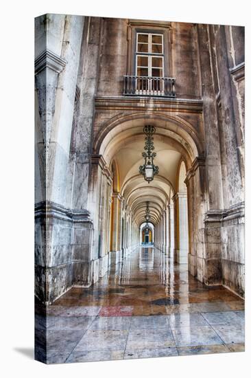 Columns of the Arcade of Commerce Square with Reflections-Terry Eggers-Stretched Canvas