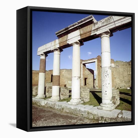 Columns of the Colonnade Round the Forum, Pompeii, Italy-CM Dixon-Framed Stretched Canvas