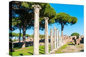 Columns of Theater, Ostia Antica archaeological site, Ostia, Rome province, Latium (Lazio), Italy-Nico Tondini-Stretched Canvas