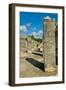 Columns with carved stonework on the Temple of the Warriors at the ancient Mayan city of Chichen...-null-Framed Photographic Print