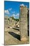 Columns with carved stonework on the Temple of the Warriors at the ancient Mayan city of Chichen...-null-Mounted Photographic Print