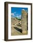 Columns with carved stonework on the Temple of the Warriors at the ancient Mayan city of Chichen...-null-Framed Photographic Print