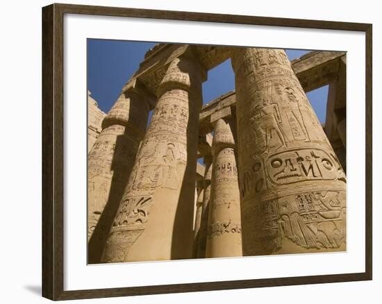 Columns with Hieroglyphs at Karnak Temple-Bob Krist-Framed Photographic Print