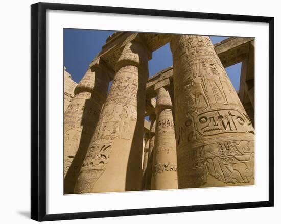 Columns with Hieroglyphs at Karnak Temple-Bob Krist-Framed Photographic Print