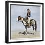 Comanche Brave on Horseback, 1800s-null-Framed Giclee Print