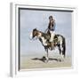 Comanche Brave on Horseback, 1800s-null-Framed Giclee Print