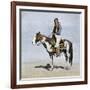 Comanche Brave on Horseback, 1800s-null-Framed Giclee Print