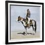 Comanche Brave on Horseback, 1800s-null-Framed Giclee Print