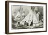 Comanche Indian Camp in the 1850s, from 'Le Tour Du Monde', Published in Paris, 1860s-null-Framed Giclee Print