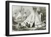 Comanche Indian Camp in the 1850s, from 'Le Tour Du Monde', Published in Paris, 1860s-null-Framed Giclee Print