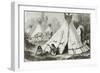 Comanche Indian Camp in the 1850s, from 'Le Tour Du Monde', Published in Paris, 1860s-null-Framed Giclee Print