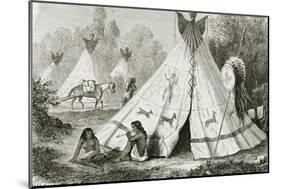 Comanche Indian Camp in the 1850s, from 'Le Tour Du Monde', Published in Paris, 1860s-null-Mounted Giclee Print