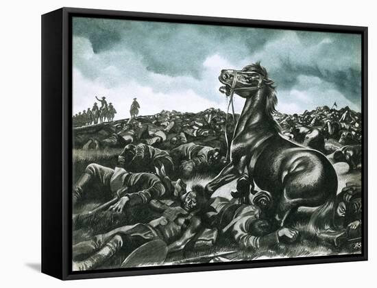 Comanche, the Lone Survivor of Custer's Last Stand-Ron Embleton-Framed Stretched Canvas