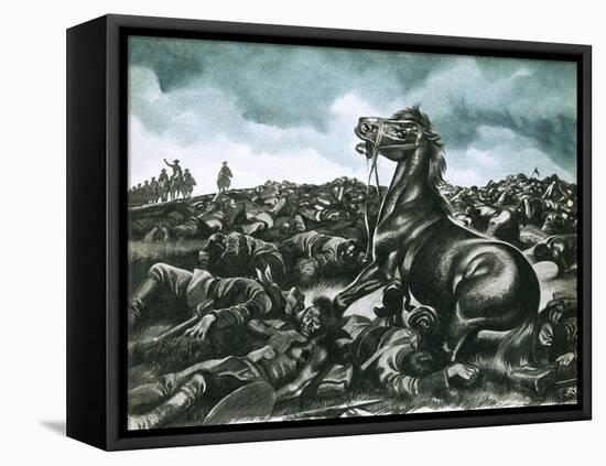 Comanche, the Lone Survivor of Custer's Last Stand-Ron Embleton-Framed Stretched Canvas